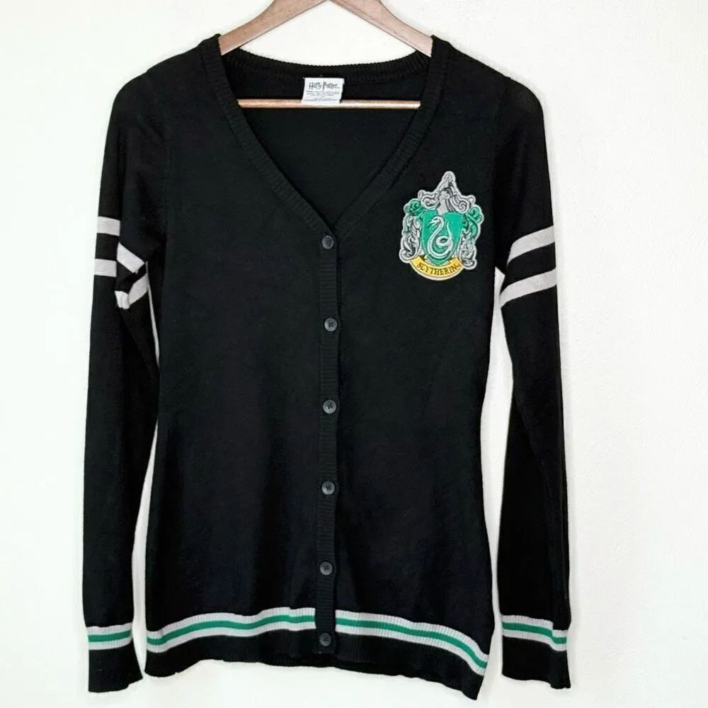 Hot Topic Harry Potter Slytherin House Black Cardigan - Women’s US S